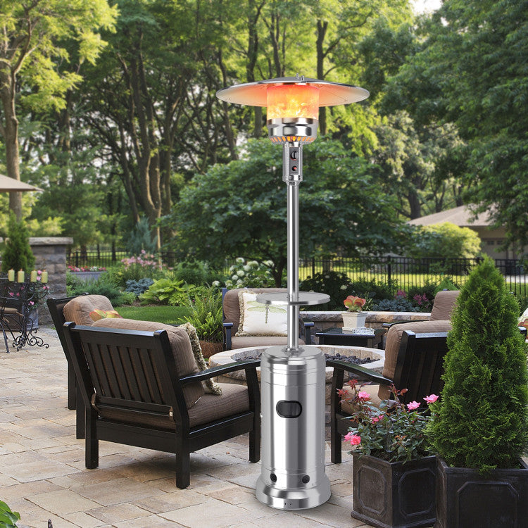 48,000 BTU Standing Outdoor Heater Propane LP Gas Steel with Wheels