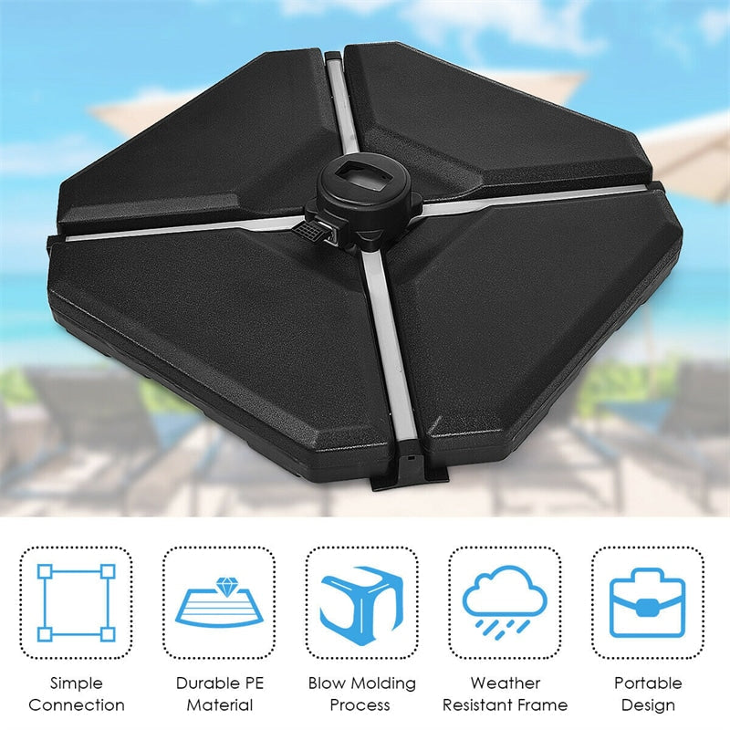 4 Piece Cantilever Offset Patio Umbrella Base Weight Filled Water Sand Umbrella Weight Stand