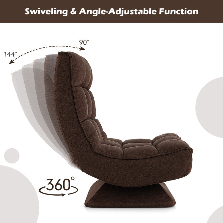 5-Level Adjustable 360° Swivel Floor Chair with Massage Pillow