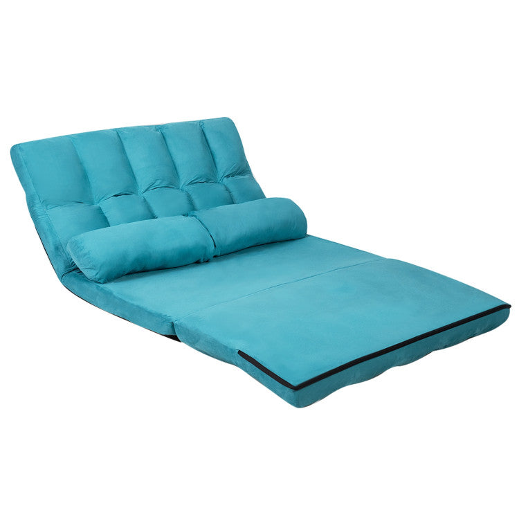 6-Position Foldable Floor Sofa Bed with Detachable Cloth Cover