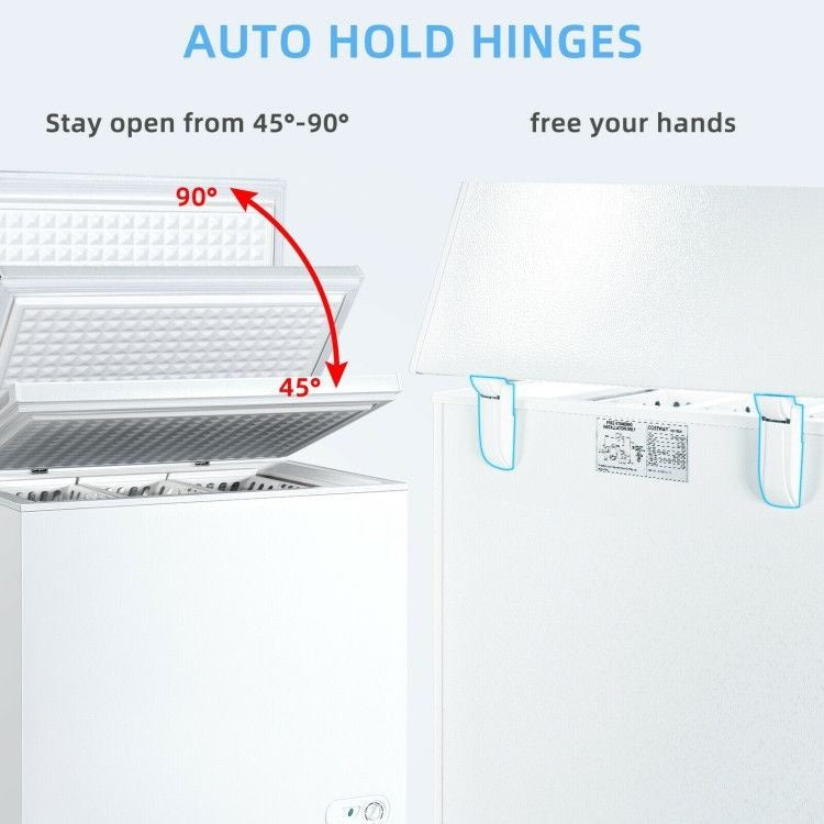 5.2 Cu.ft 7 freezing levels Chest Freezer Upright Refrigerator with 3 Baskets