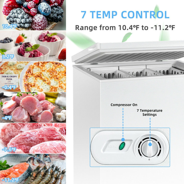 5.2 Cu.ft 7 freezing levels Chest Freezer Upright Refrigerator with 3 Baskets