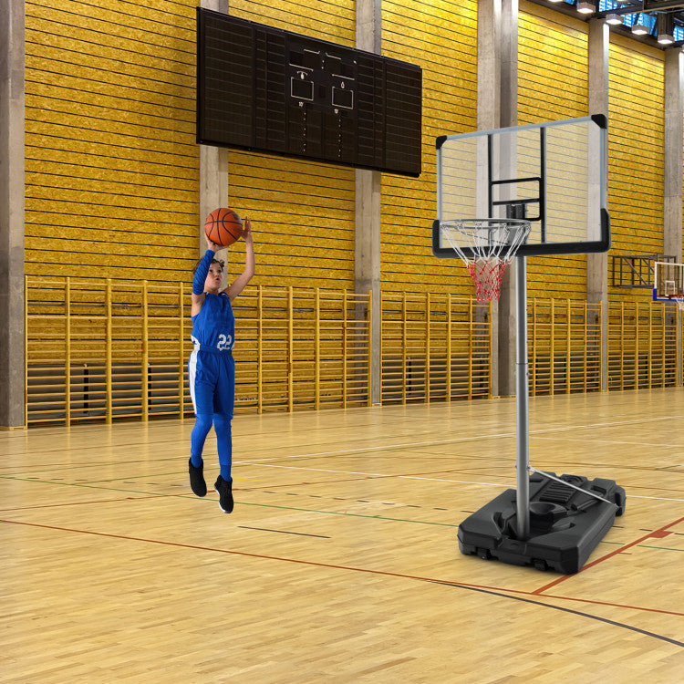 5.4-6.6FT Adjustable Height Basketball Hoop with 50 Inch Backboard