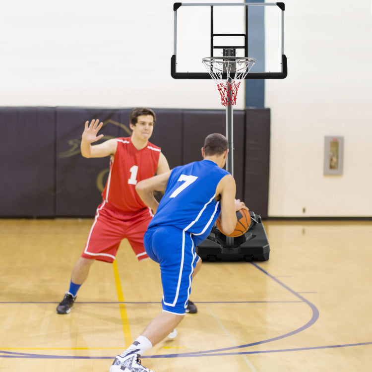 5.4-6.6FT Adjustable Height Basketball Hoop with 50 Inch Backboard