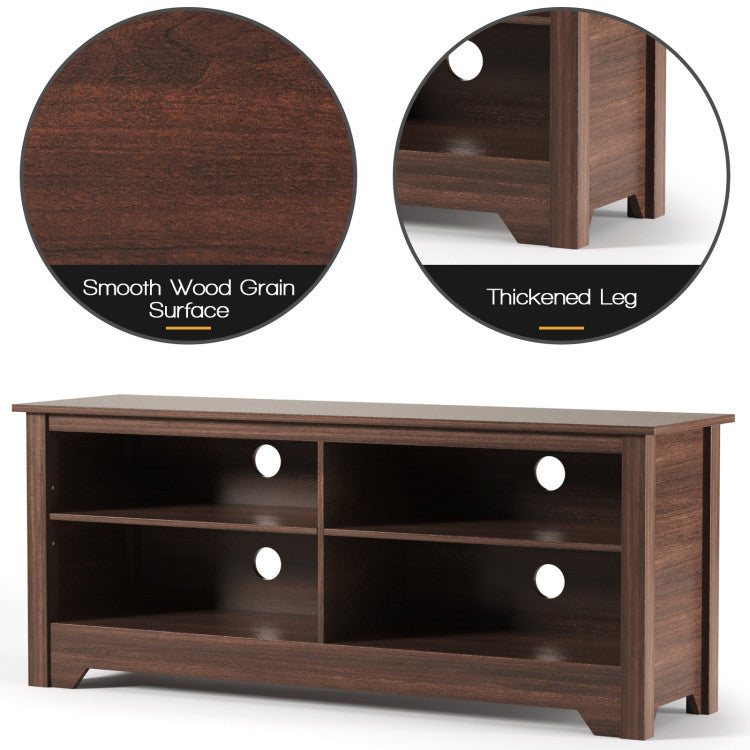 58 Inch Wooden Entertainment Media Center TV Stand for TV up to 60 Inches