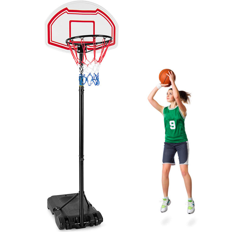 5 Height Adjustable Basketball Hoop with 2 Nets and Wheels for Home and Office Gym