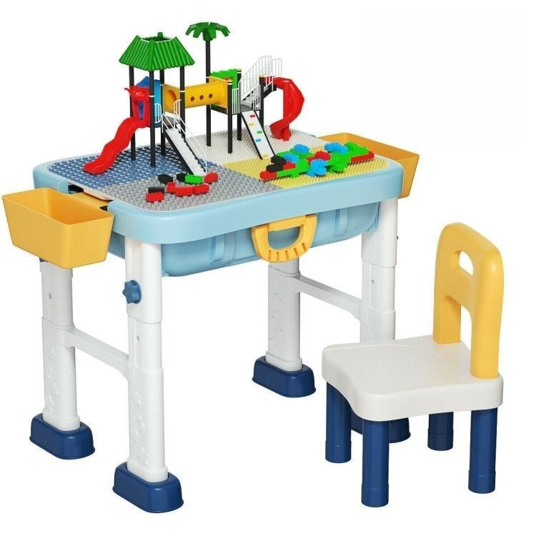 6-in-1 Kids Activity Table Chairs Set with  Adjustable Height