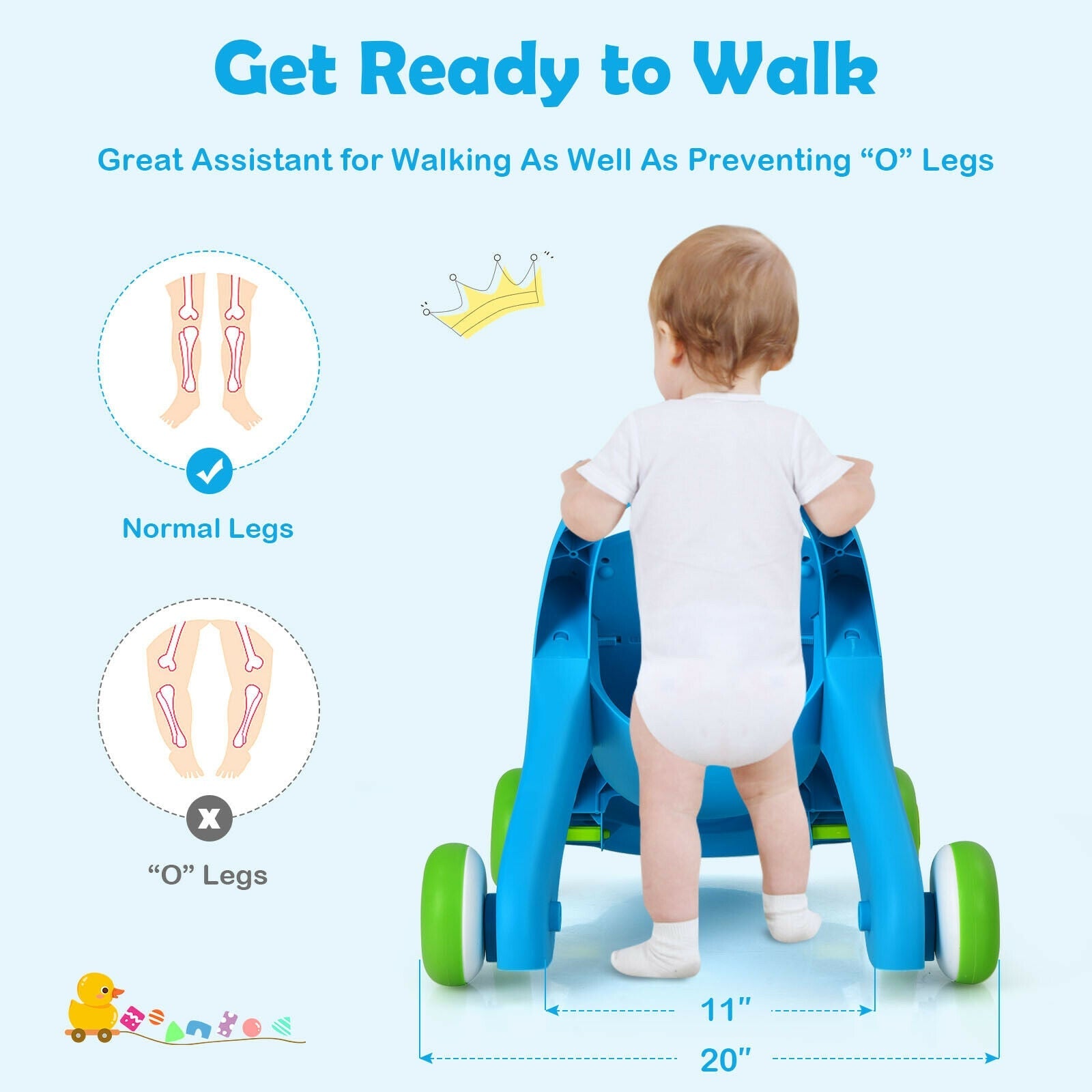 Sit-to-Stand Toddler Learning Walker with Kid Toys, Lights and Sounds