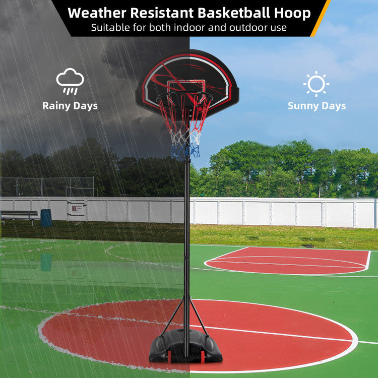 6-level Adjustable Heights Portable Basketball Hoop Stand with Wheels and 2 Nets