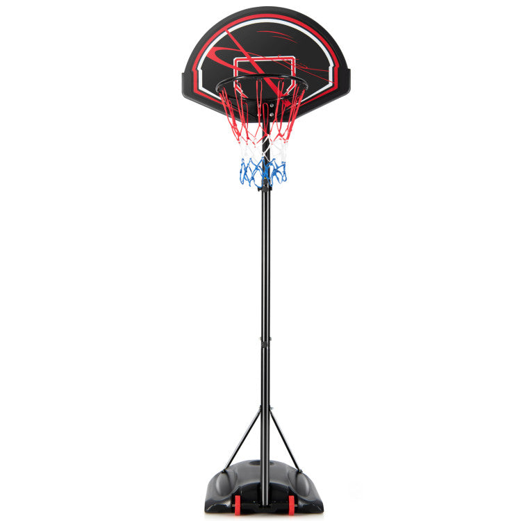 6-level Adjustable Heights Portable Basketball Hoop Stand with Wheels and 2 Nets