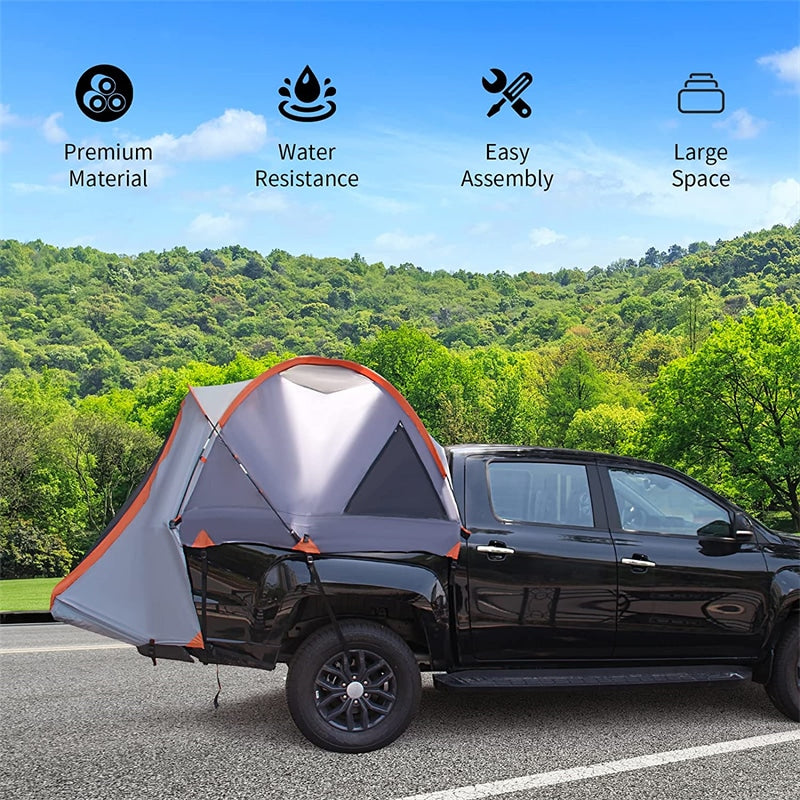 2-Person Pickup Truck Tent 6.4’-6.7’ Portable Truck Bed Tent with Removable Rainfly & Carrying Bag