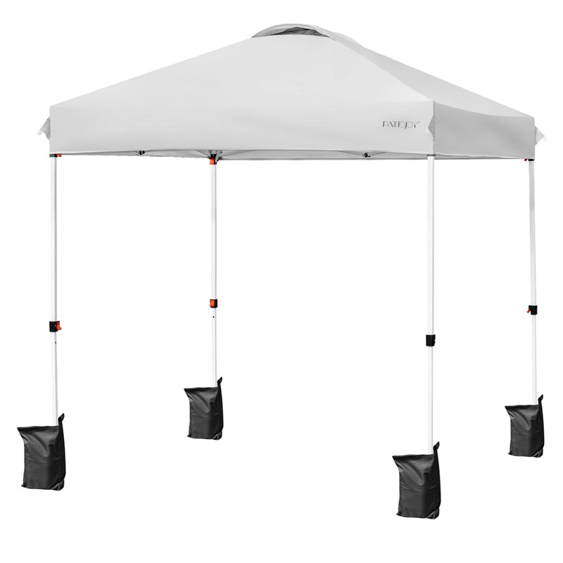 6.6ft x 6.6ft Pop-up Canopy Tent Height Adjustable Commercial Canopy Outdoor Camping Sun Shelter with Roller Bag & 4 Weight Bags