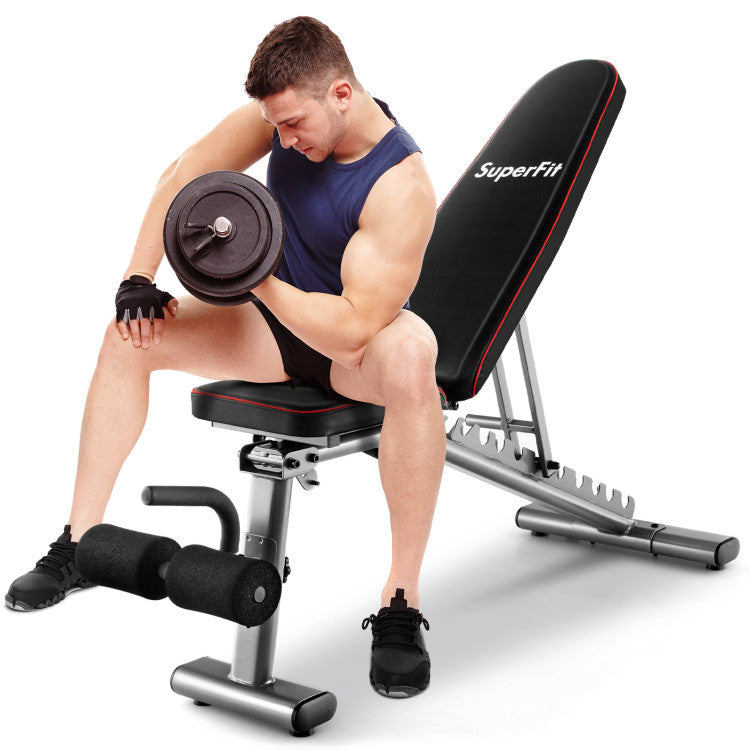 660 LBS Strength Training Bench with Adjustable Back and Seat for Full Body Workout