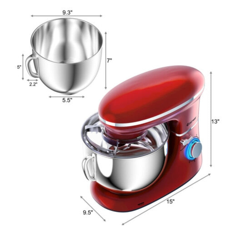 660 W 6.3 Qt Tilt-Head Food Stand Mixer with 6-Speed Control