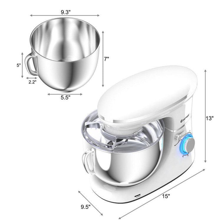 660 W 6.3 Qt Tilt-Head Food Stand Mixer with 6-Speed Control