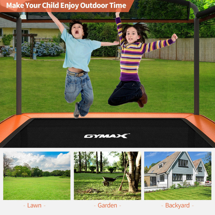 6 Feet Kids Entertaining Trampoline with Swing Safety Fence