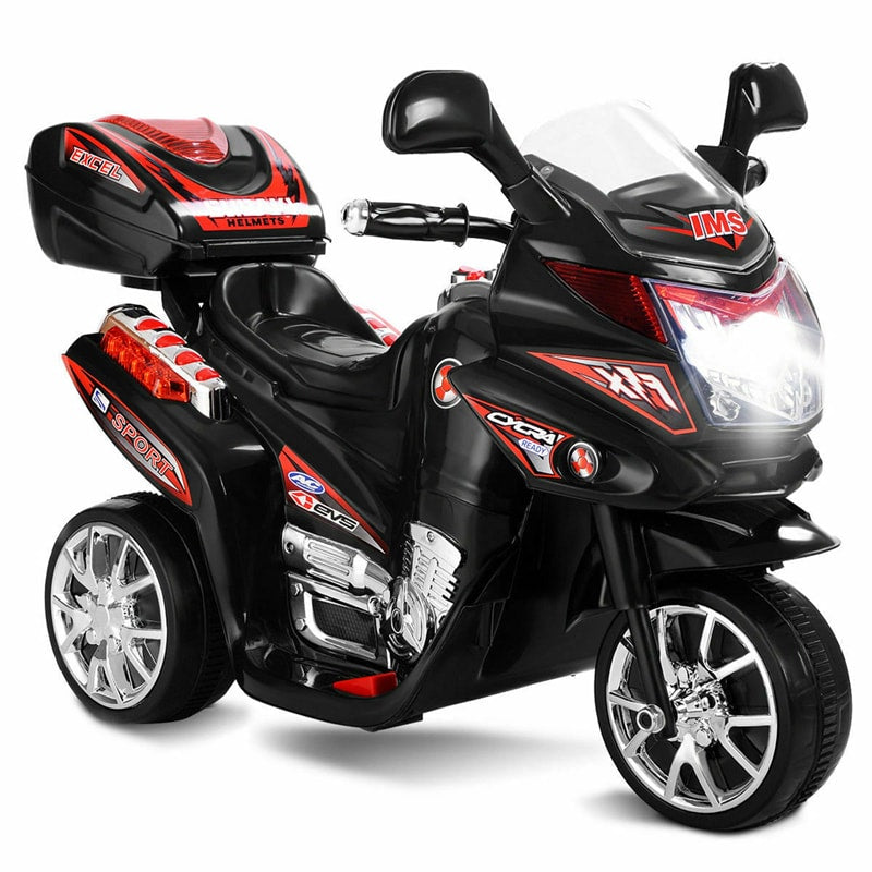 Kids Ride On Motorcycle 6V Battery Powered Electric 3-Wheel Motorcycle with Headlights