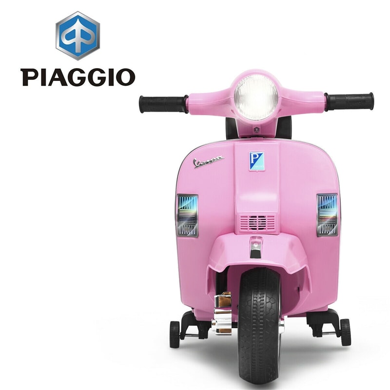 Kids Ride On Vespa Scooter 6V Battery Powered Electric Ride On Motorcycle for Toddler with Training Wheels