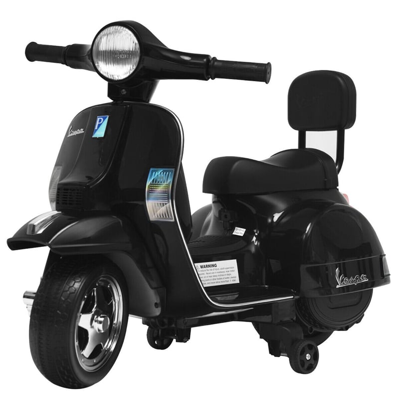 Kids Ride On Vespa Scooter 6V Battery Powered Electric Ride On Motorcycle for Toddler with Training Wheels