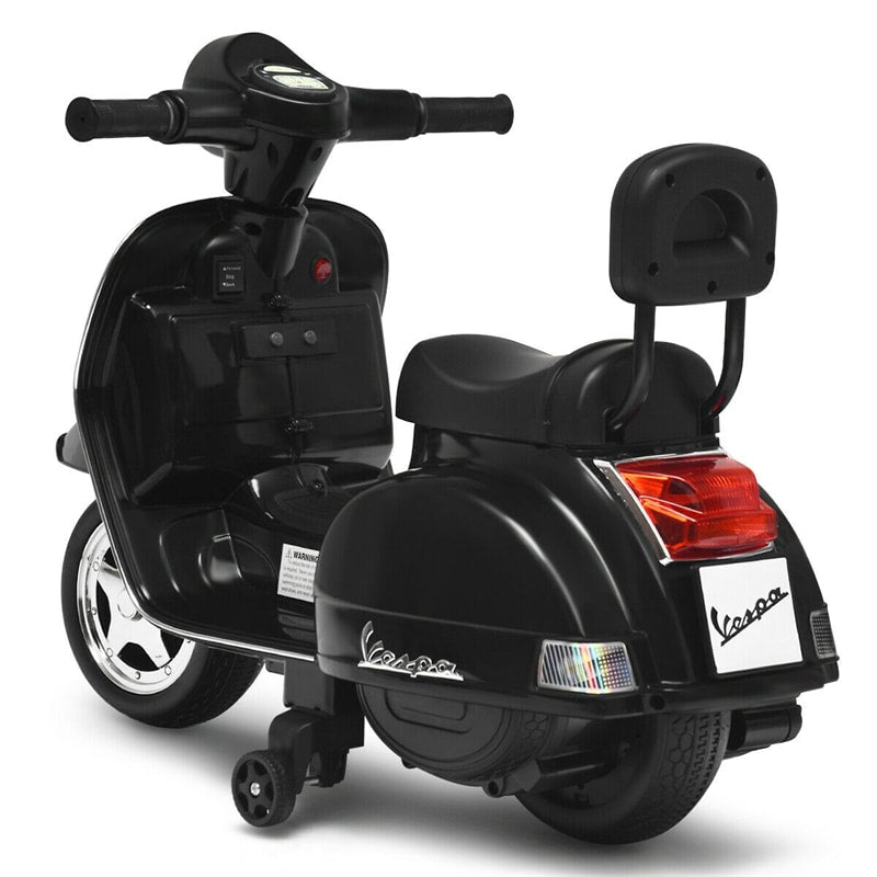 Kids Ride On Vespa Scooter 6V Battery Powered Electric Ride On Motorcycle for Toddler with Training Wheels