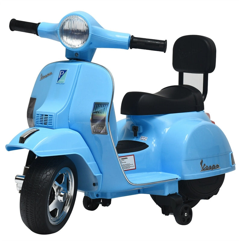 Kids Ride On Vespa Scooter 6V Battery Powered Electric Ride On Motorcycle for Toddler with Training Wheels