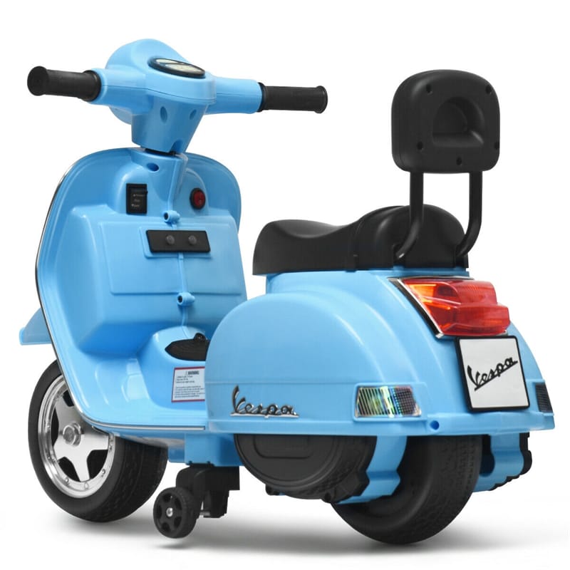 Kids Ride On Vespa Scooter 6V Battery Powered Electric Ride On Motorcycle for Toddler with Training Wheels