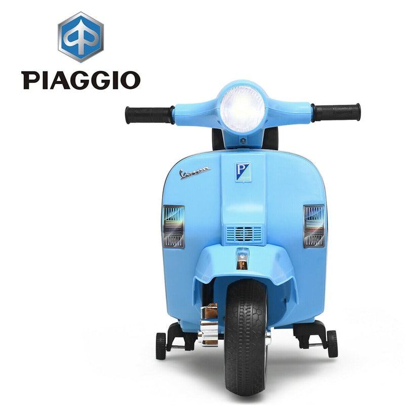 Kids Ride On Vespa Scooter 6V Battery Powered Electric Ride On Motorcycle for Toddler with Training Wheels