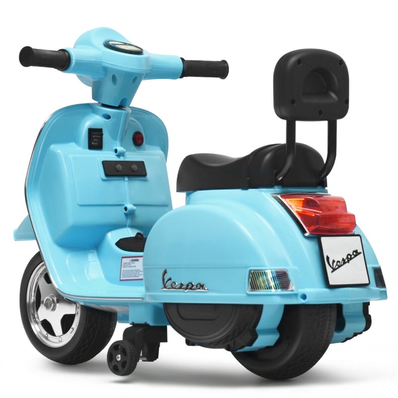 Kids Ride On Vespa Scooter 6V Battery Powered Electric Ride On Motorcycle for Toddler with Training Wheels