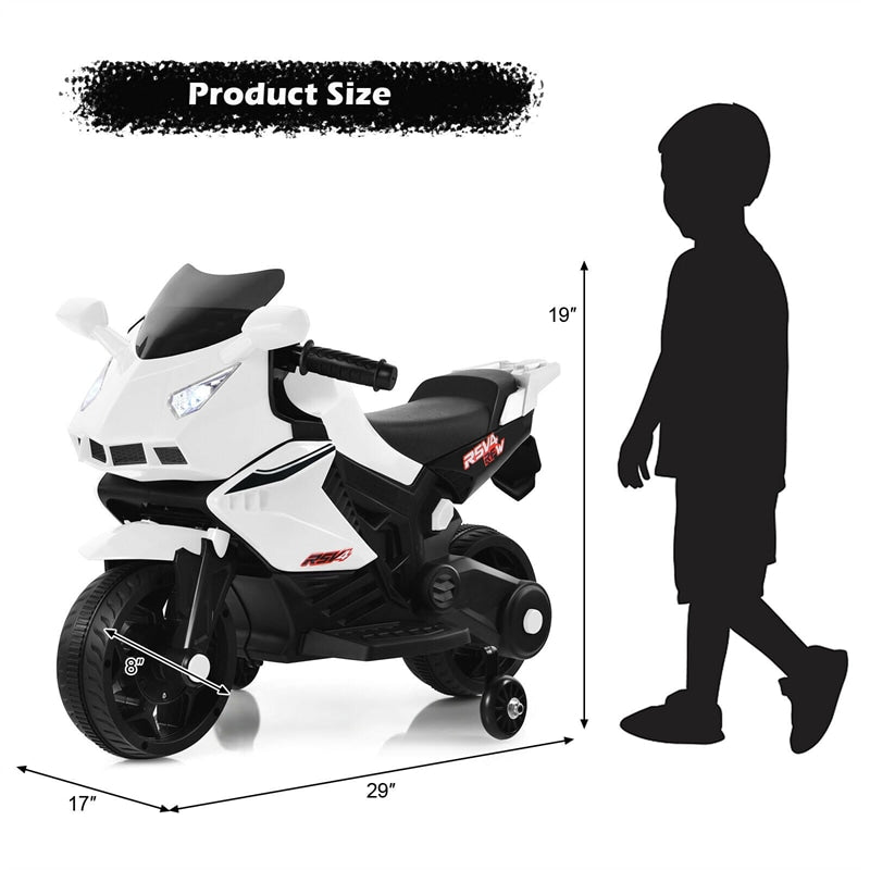 6V Battery Powered Ride On Motorbike Kids Electric Motorcycle with Training Wheels