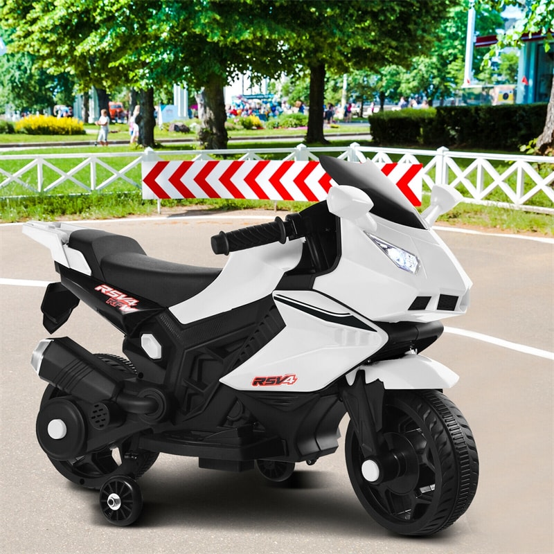 6V Battery Powered Ride On Motorbike Kids Electric Motorcycle with Training Wheels