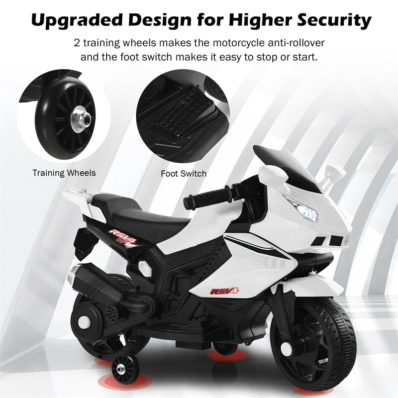 6V Battery Powered Ride On Motorbike Kids Electric Motorcycle with Training Wheels