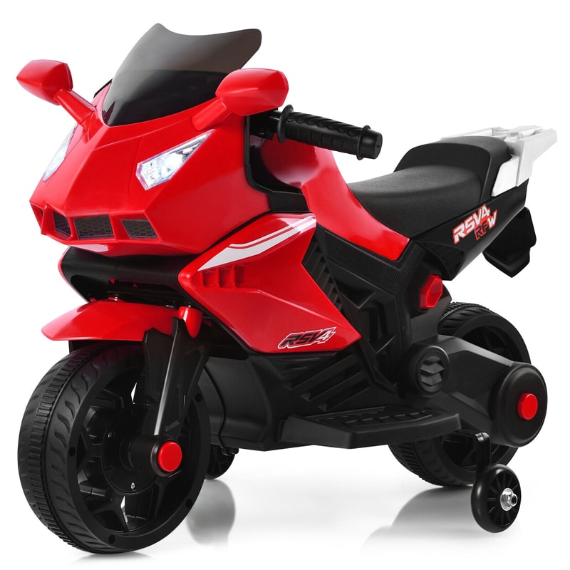 6V Battery Powered Ride On Motorbike Kids Electric Motorcycle with Training Wheels