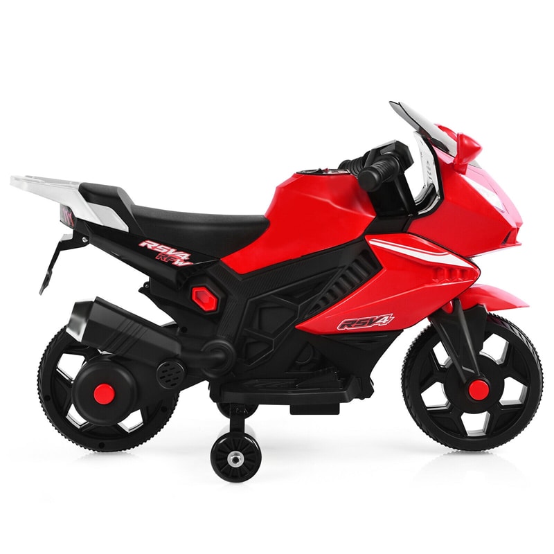 6V Battery Powered Ride On Motorbike Kids Electric Motorcycle with Training Wheels