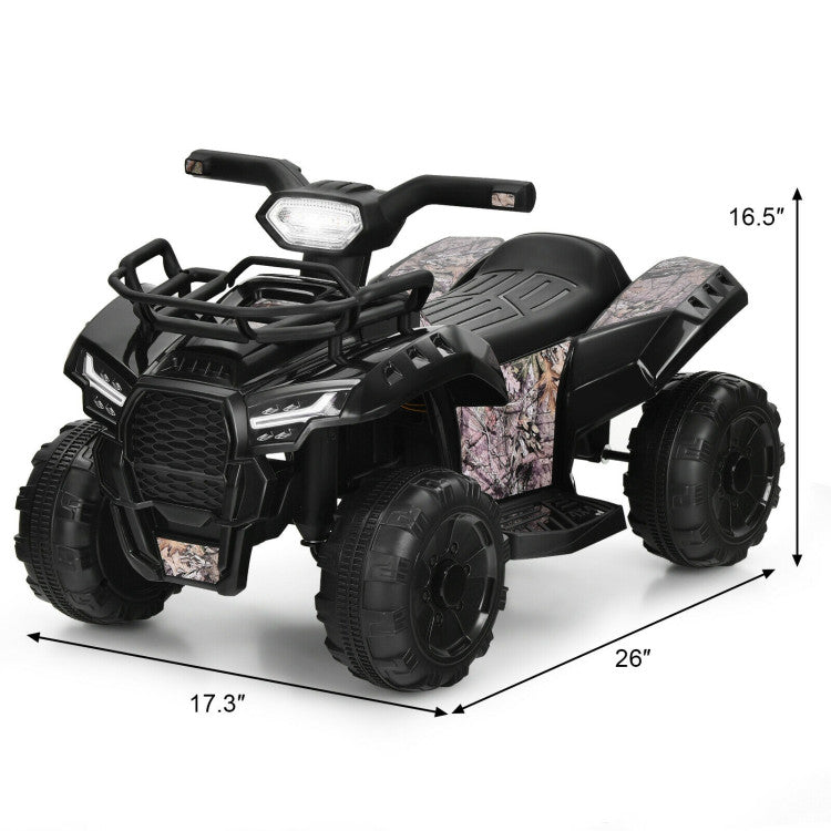 6V Kids ATV Quad Powerful Wheels Electric Ride-on Car with LED Light and MP3