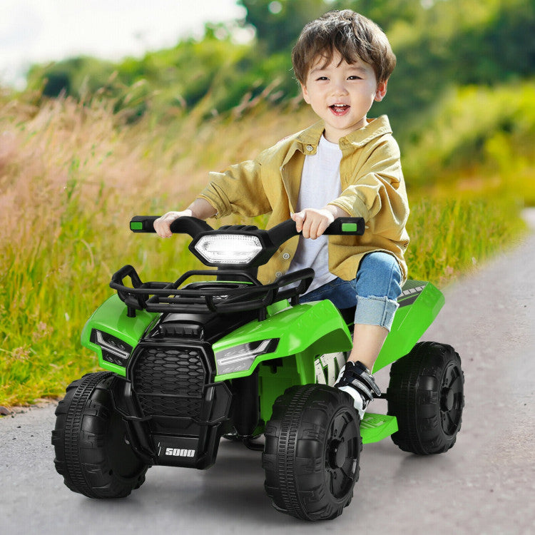 6V Kids ATV Quad Powerful Wheels Electric Ride-on Car with LED Light and MP3