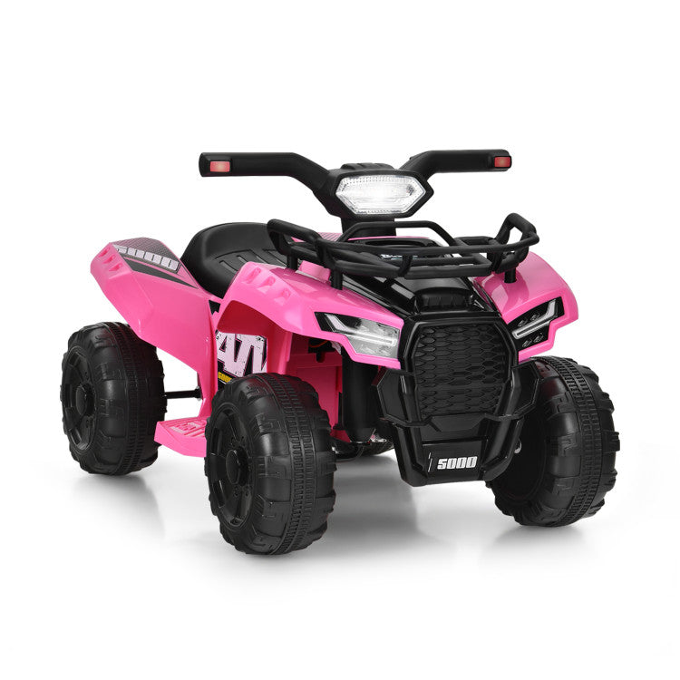 6V Kids ATV Quad Powerful Wheels Electric Ride-on Car with LED Light and MP3