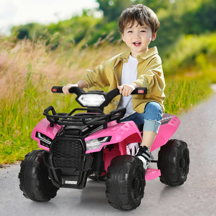 6V Kids ATV Quad Powerful Wheels Electric Ride-on Car with LED Light and MP3