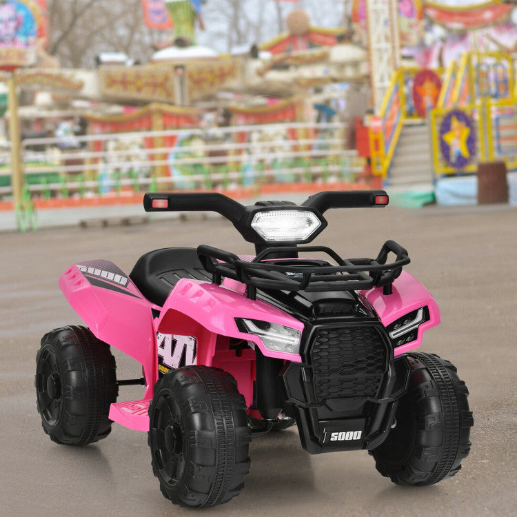 6V Kids ATV Quad Powerful Wheels Electric Ride-on Car with LED Light and MP3