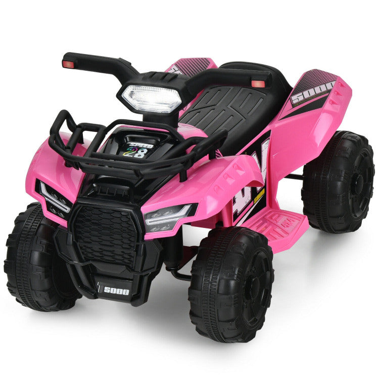 6V Kids ATV Quad Powerful Wheels Electric Ride-on Car with LED Light and MP3