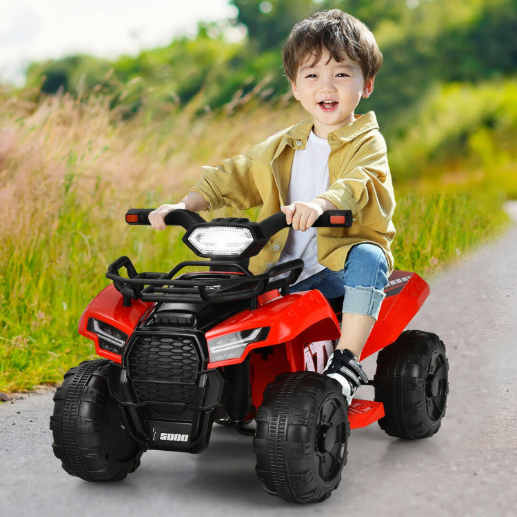 6V Kids ATV Quad Powerful Wheels Electric Ride-on Car with LED Light and MP3