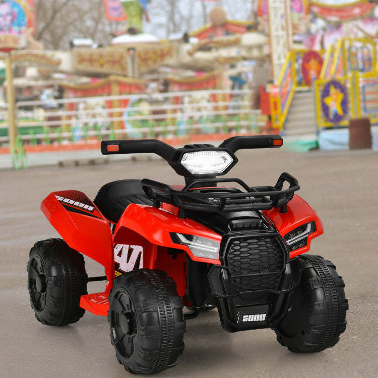 6V Kids ATV Quad Powerful Wheels Electric Ride-on Car with LED Light and MP3