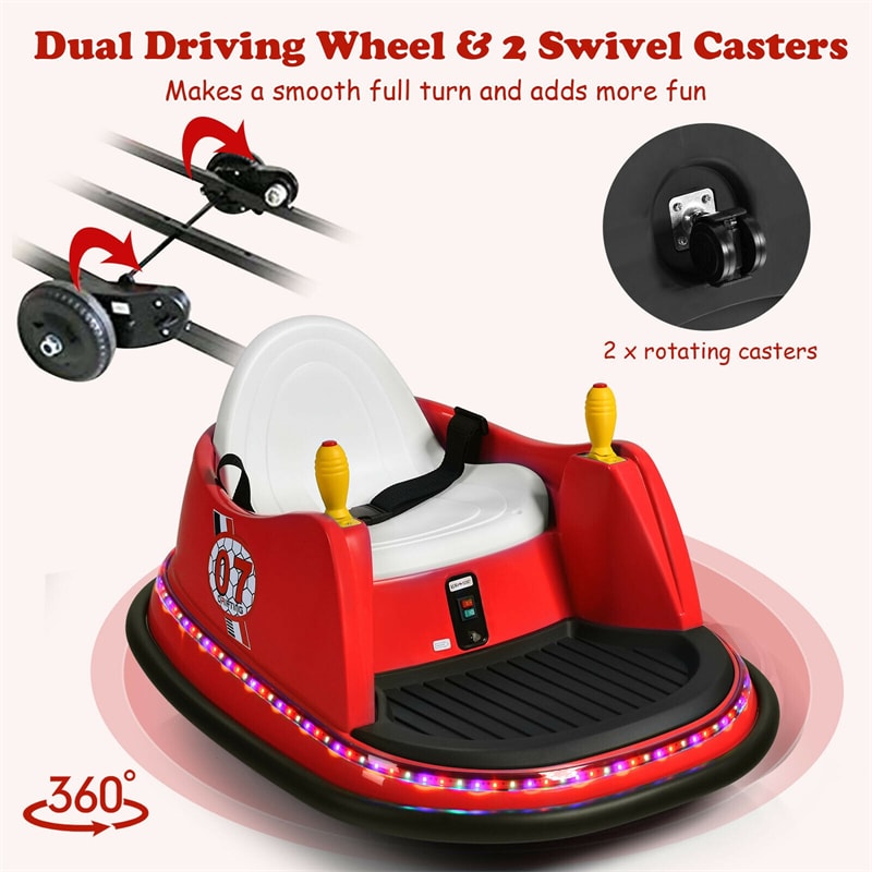 6V Electric Kids Ride On Bumper Car 360° Spin Race Toy with Remote Control