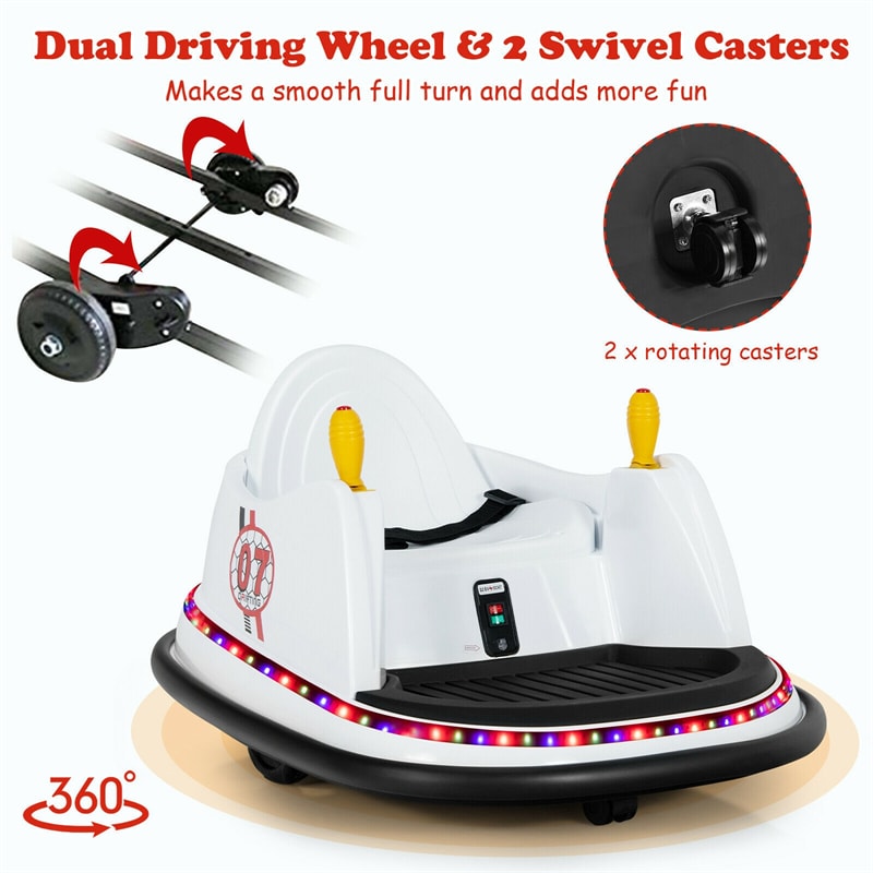 6V Electric Kids Ride On Bumper Car 360° Spin Race Toy with Remote Control