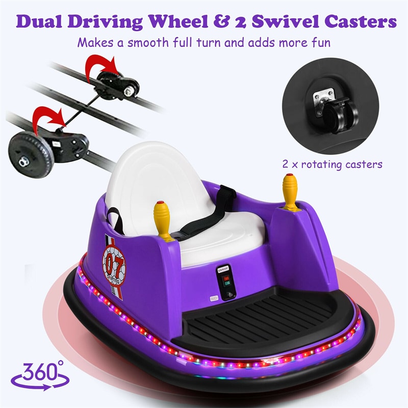 6V Electric Kids Ride On Bumper Car 360° Spin Race Toy with Remote Control