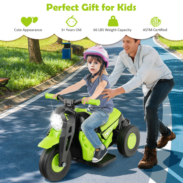 6V Kids Electric Ride on Motorcycle with Bubble Maker and Music & LED Headlights