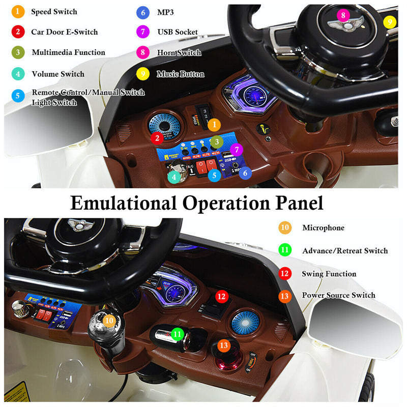 6V Kids Ride-On Car Electric Battery Power RC with Remote Control & Flashing Wheel Lights