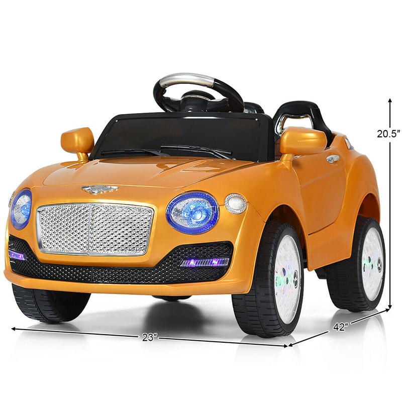 6V Kids Ride-On Car Electric Battery Power RC with Remote Control & Flashing Wheel Lights