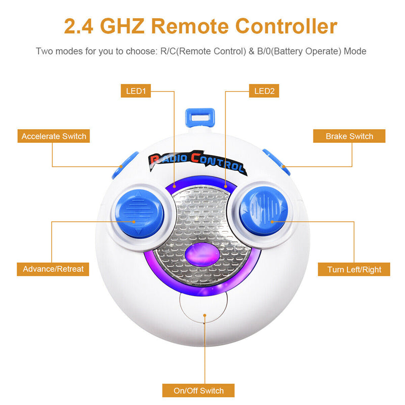 6V Kids Ride-On Car Electric Battery Power RC with Remote Control & Flashing Wheel Lights