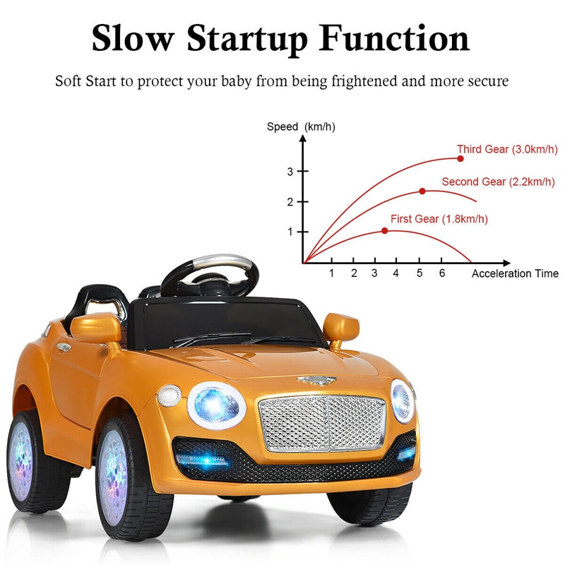 6V Kids Ride-On Car Electric Battery Power RC with Remote Control & Flashing Wheel Lights