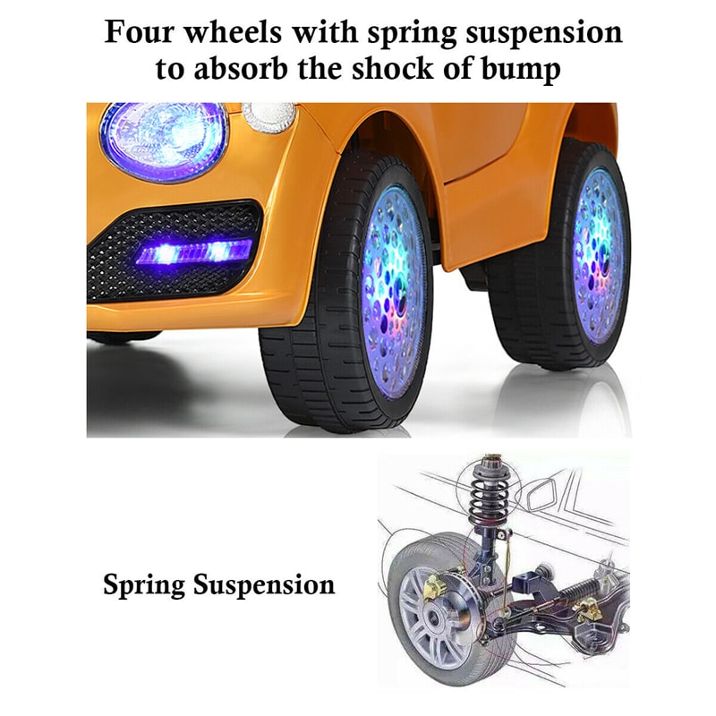 6V Kids Ride-On Car Electric Battery Power RC with Remote Control & Flashing Wheel Lights